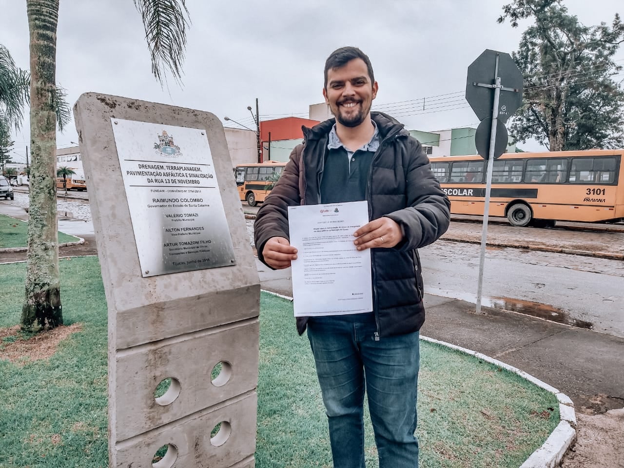 Lei municipal regulamenta as placas de inaugurao em Tijucas